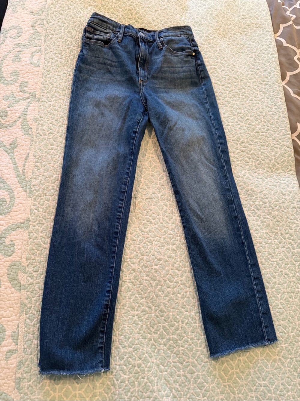 Black Orchid Brooke High Waisted Straight Crop Jeans Size 27 Raw Hem